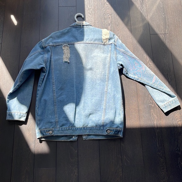 Distressed baby blue jean jacket from Shein - Picture 2 of 5